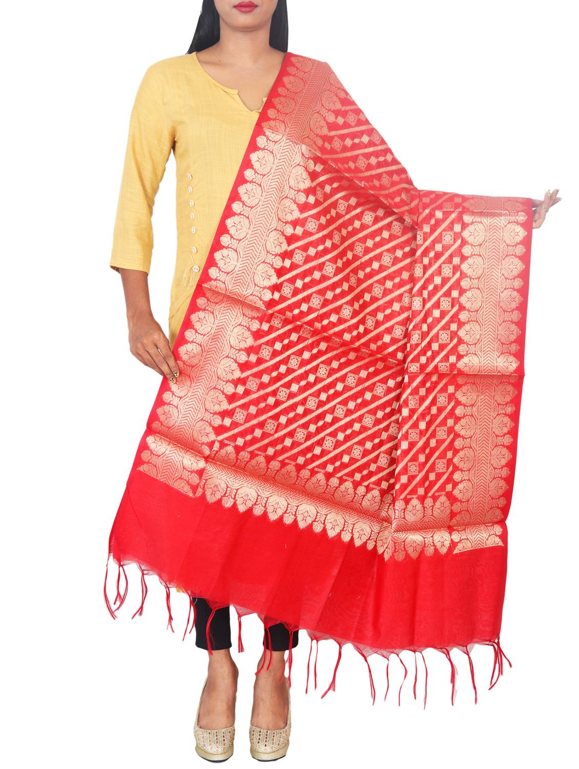 chanderi banarasi dupatta - 15652597 - Zoom Image - 0