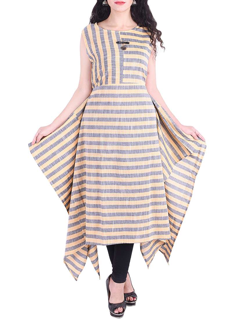striped asymmetric kurta