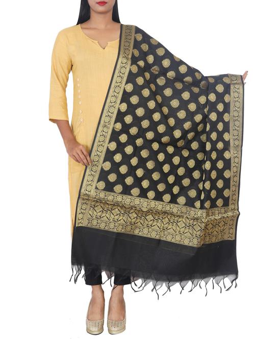 chanderi banarasi dupatta - 15652681 - Standard Image - 0