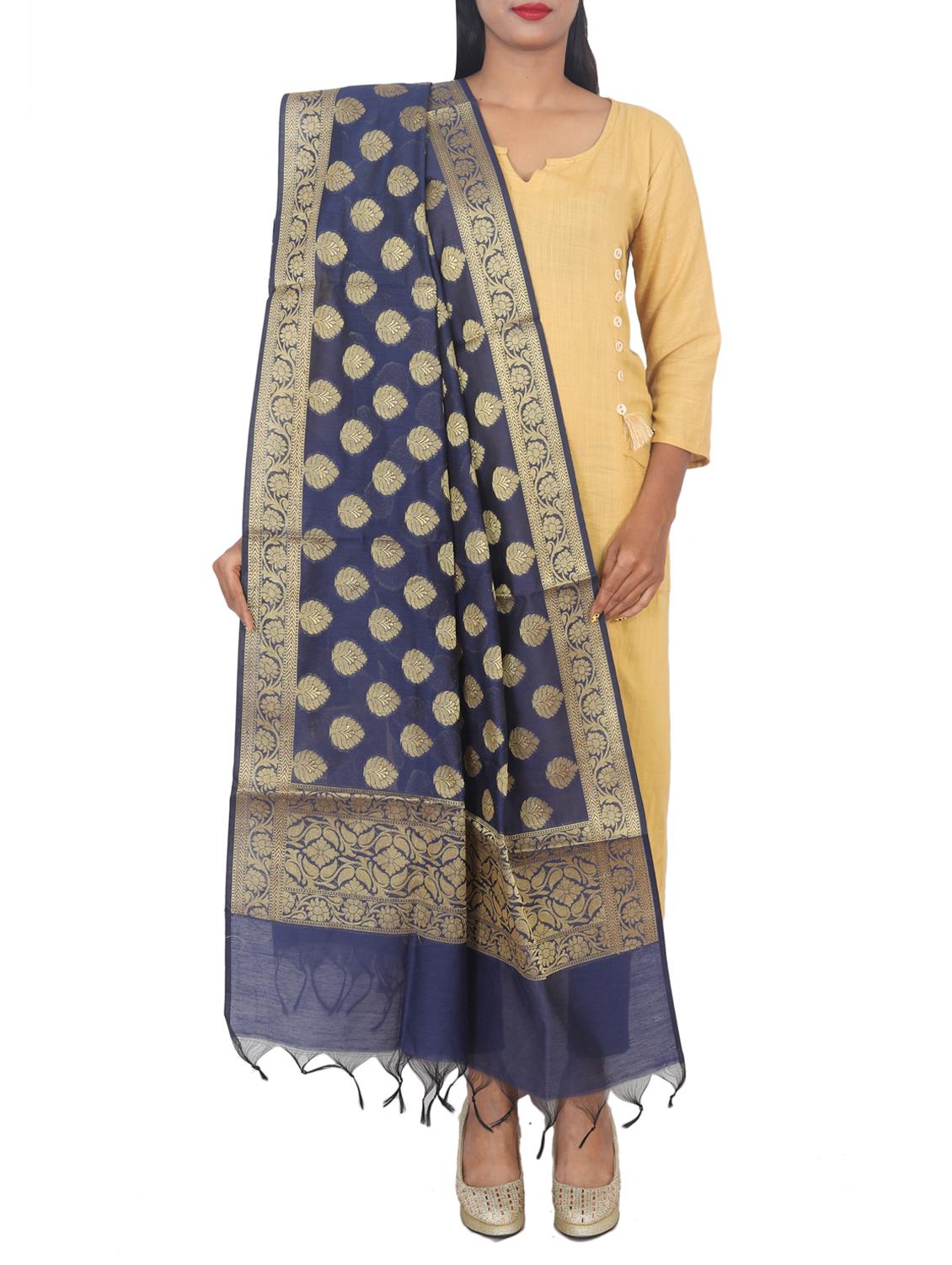 chanderi banarasi dupatta - 15652683 -  Zoom Image - 0