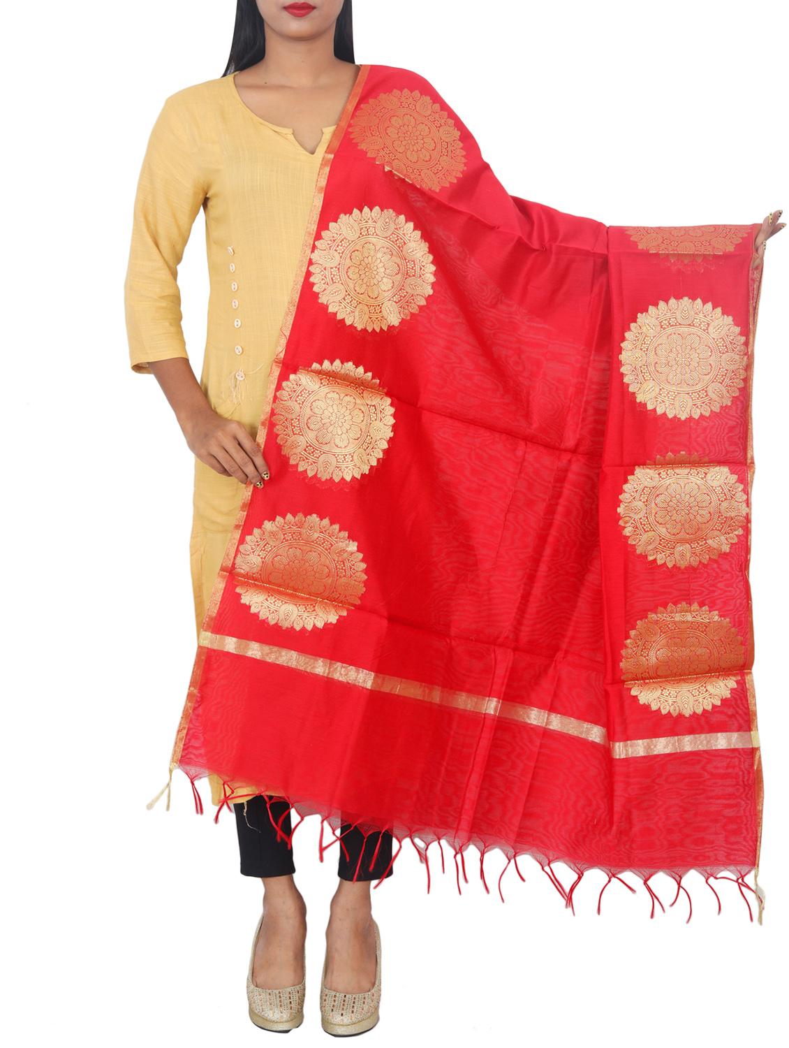 chanderi banarasi dupatta - 15652690 -  Zoom Image - 0