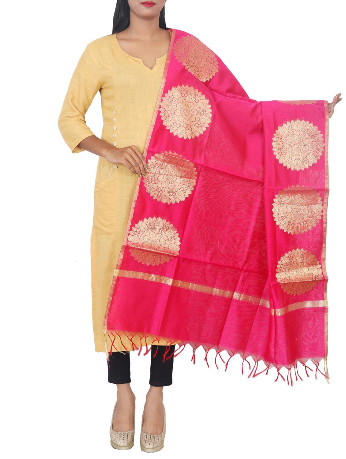 chanderi banarasi dupatta - 15652692 - Zoom Image - 0