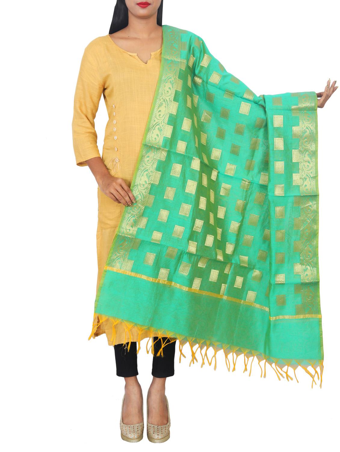 chanderi banarasi dupatta - 15652693 - Zoom Image - 0