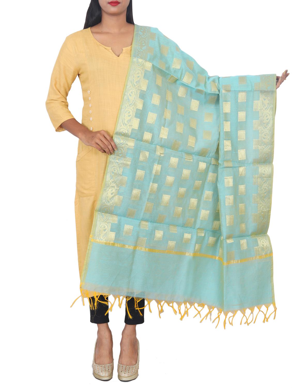 chanderi banarasi dupatta - 15652695 -  Zoom Image - 0