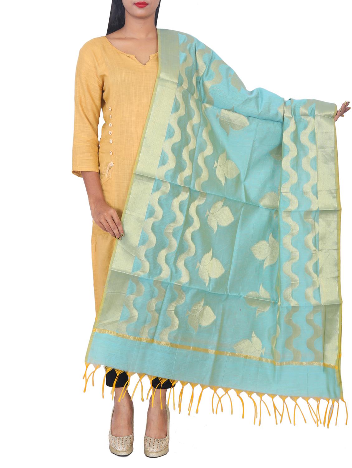 chanderi banarasi dupatta - 15652699 -  Zoom Image - 0