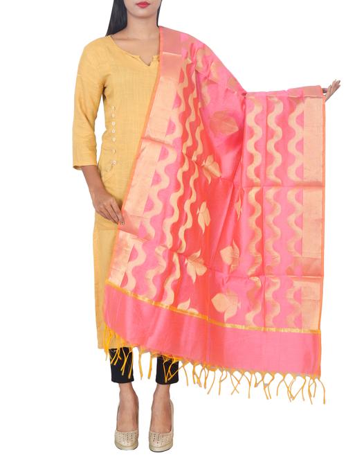 chanderi banarasi dupatta - 15652700 -  Standard Image - 0