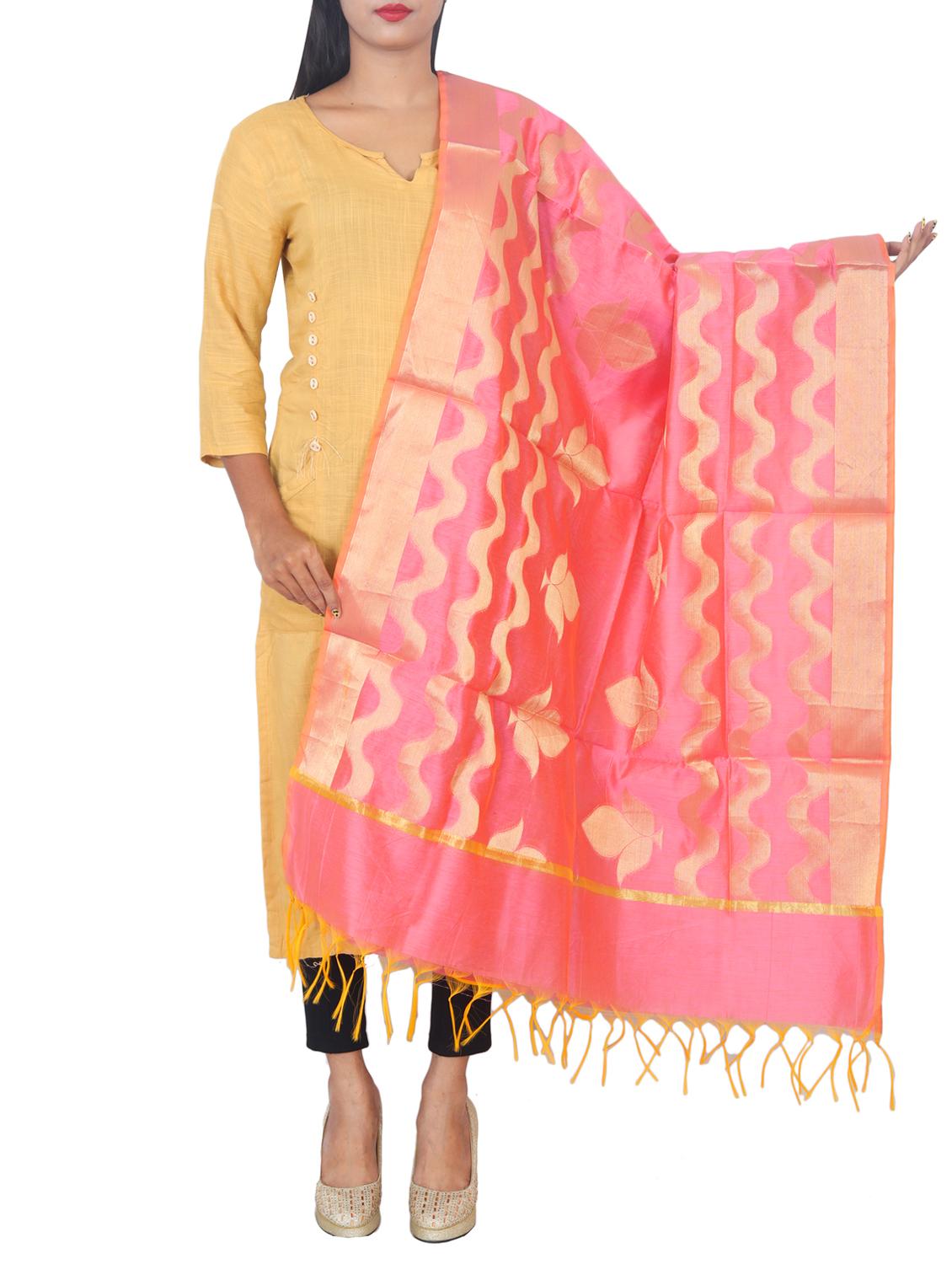 chanderi banarasi dupatta - 15652700 -  Zoom Image - 0
