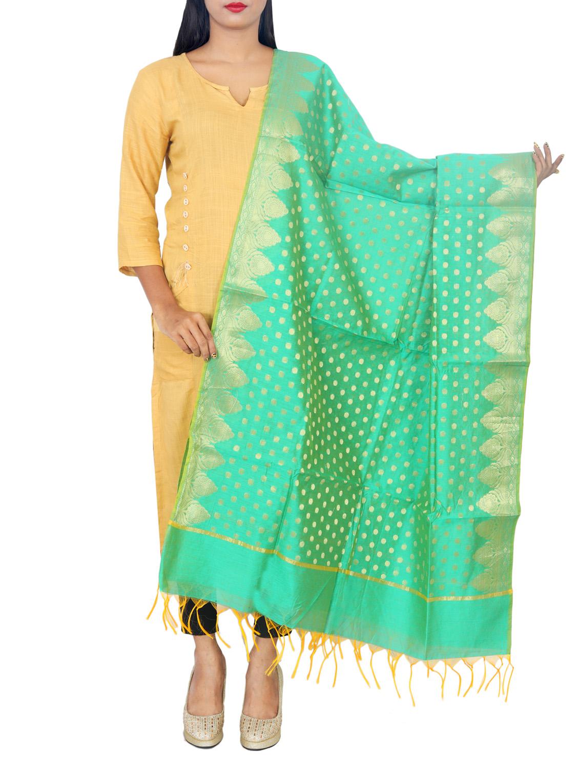 chanderi banarasi dupatta - 15652702 -  Zoom Image - 0