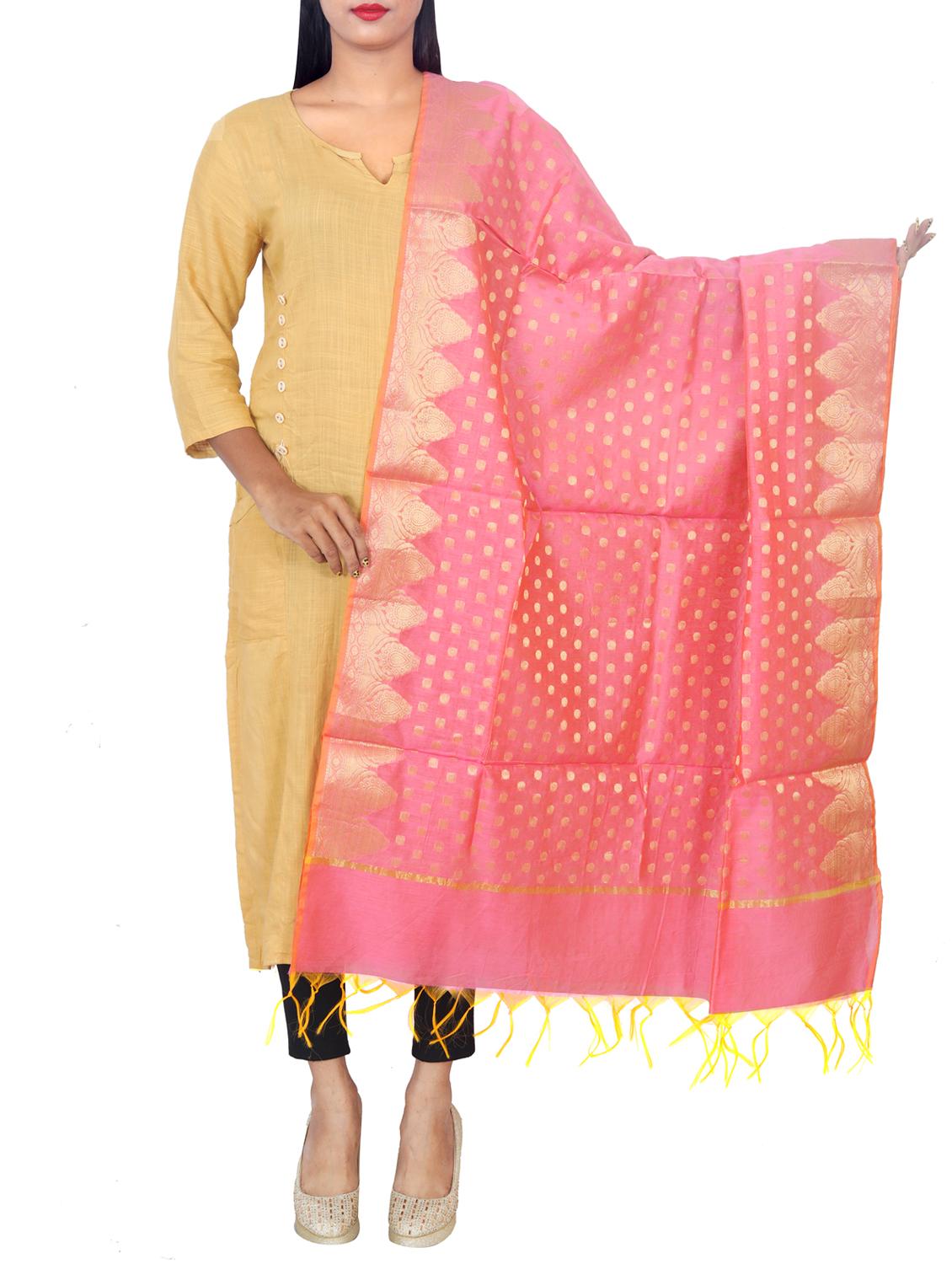 chanderi banarasi dupatta - 15652704 - Zoom Image - 0