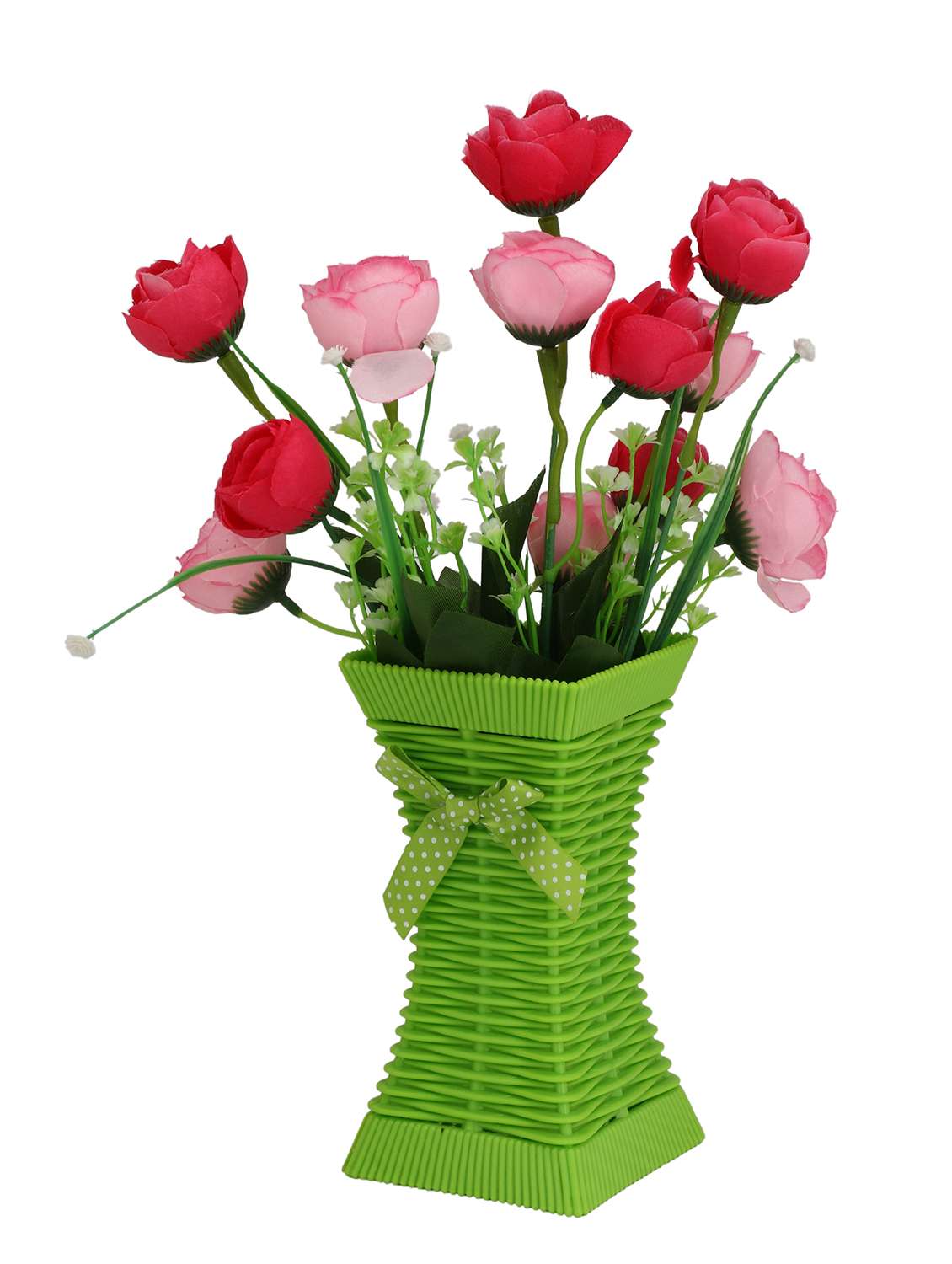 Buy online Green Plastic Flower Vase Hand Decorative With New