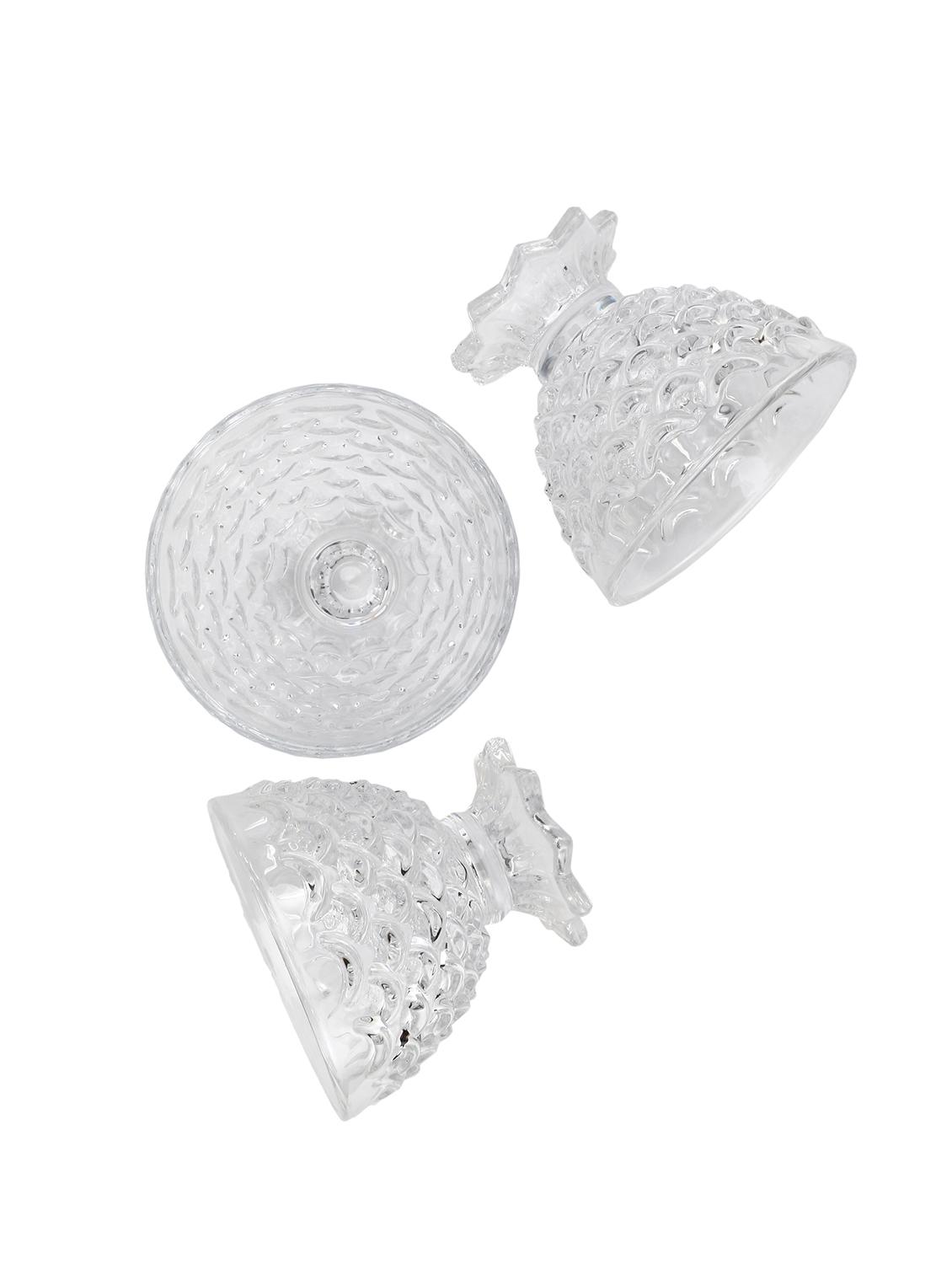 transparent glass ice cream bowl set of 6 with stand and self design - 15653013 - Standard Image - 3