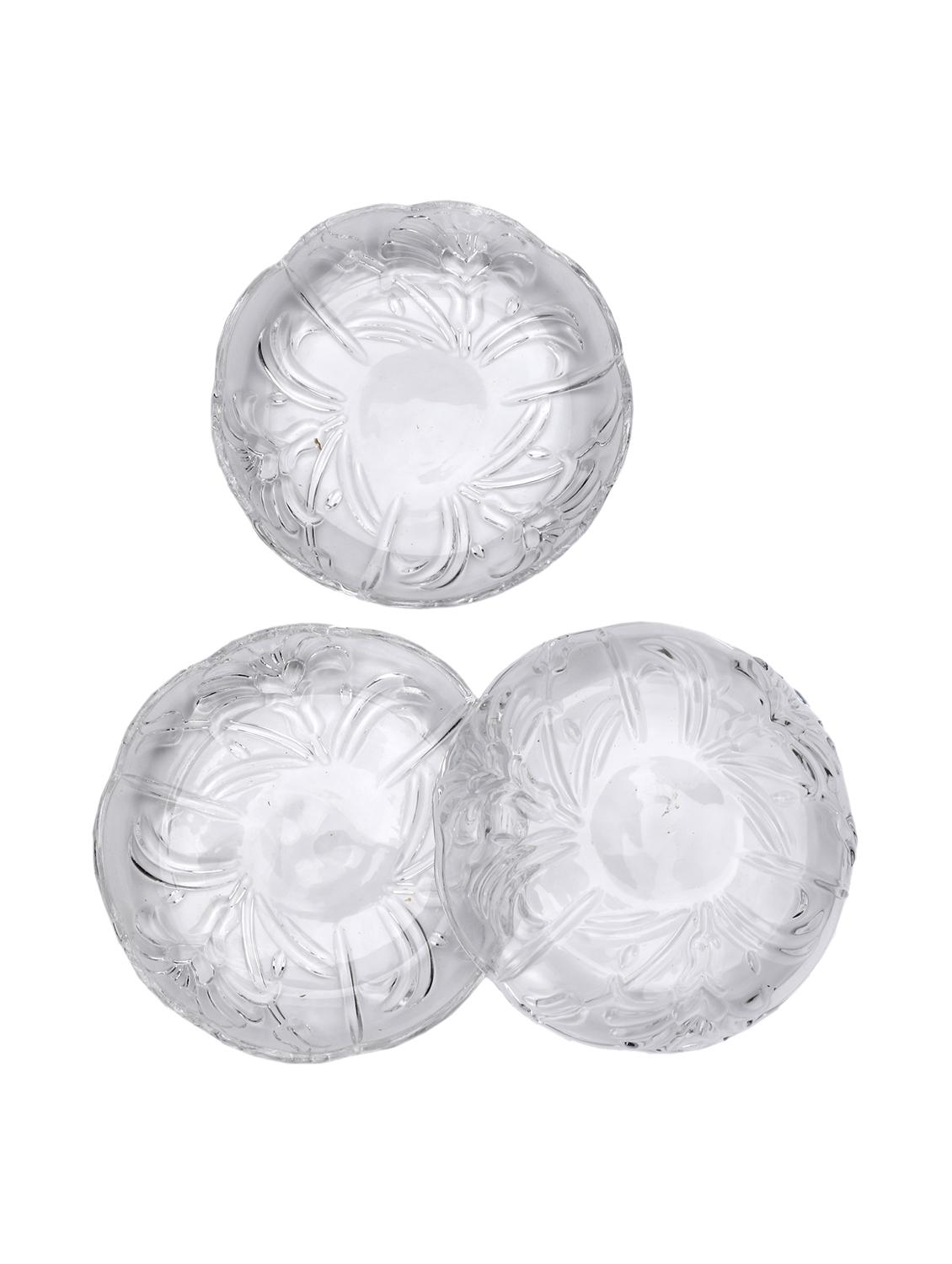 self designer transparent round glass plate (microwave safe) set of 3 - 15653052 - Standard Image - 3