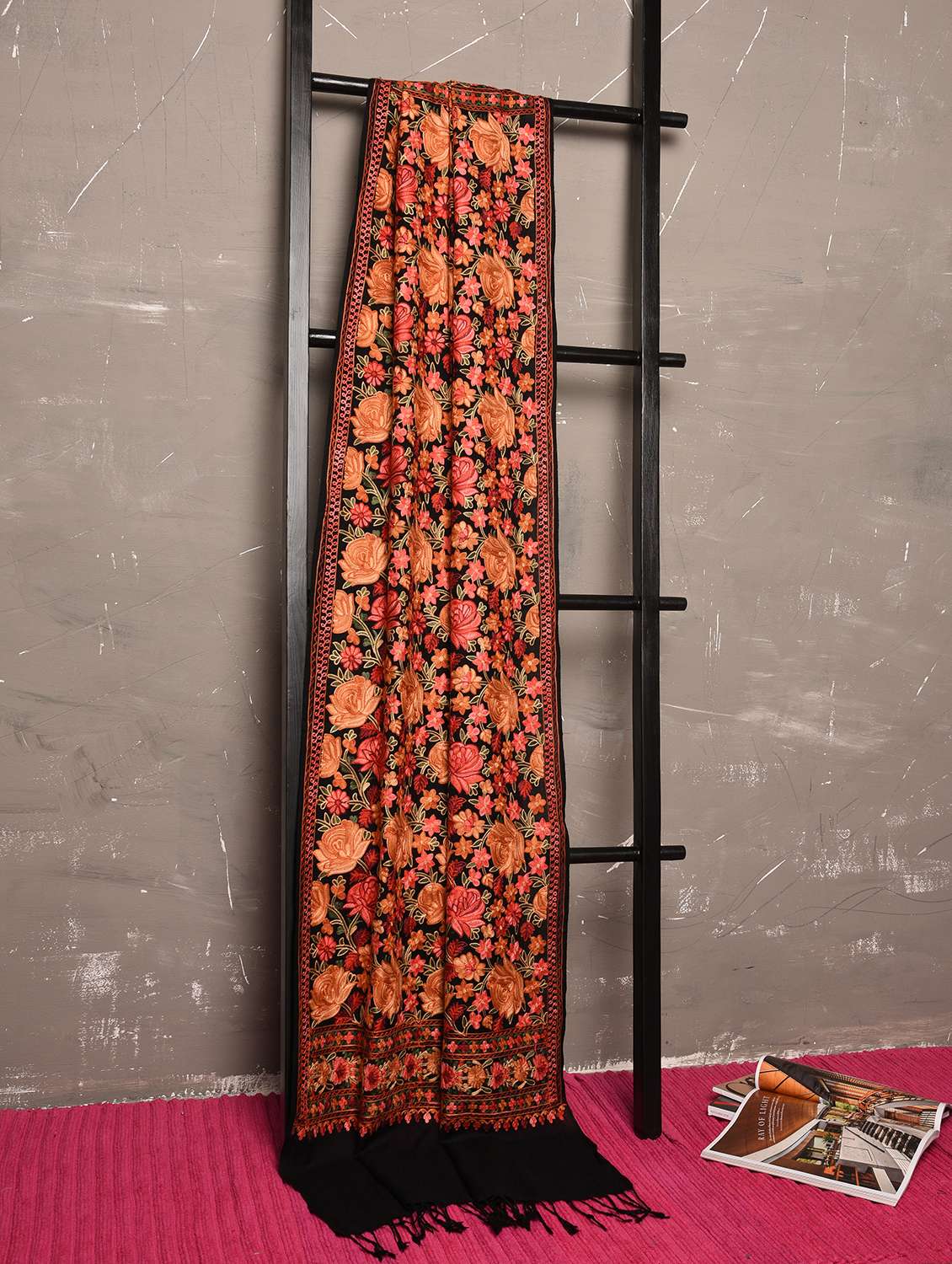 pashmina wool embroidered shawl - 15655292 - Zoom Image - 0