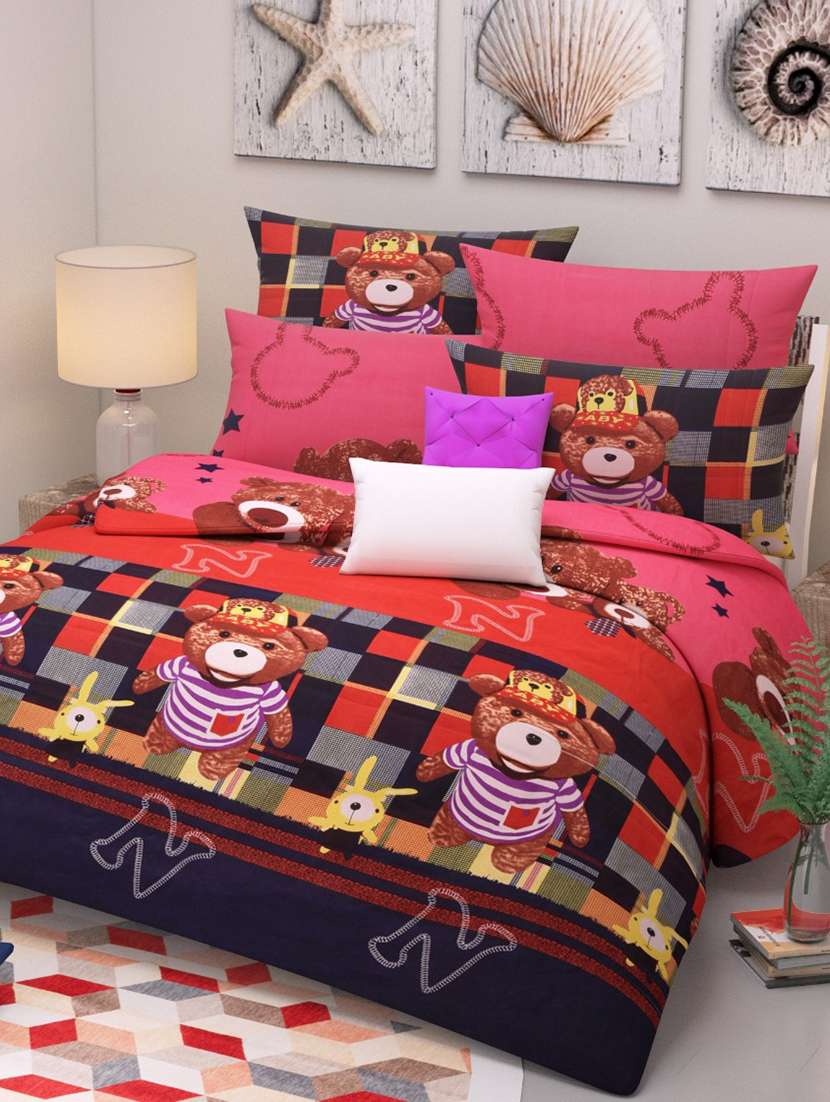 250 tc cotton queen size bedsheet with 2 pillow covers