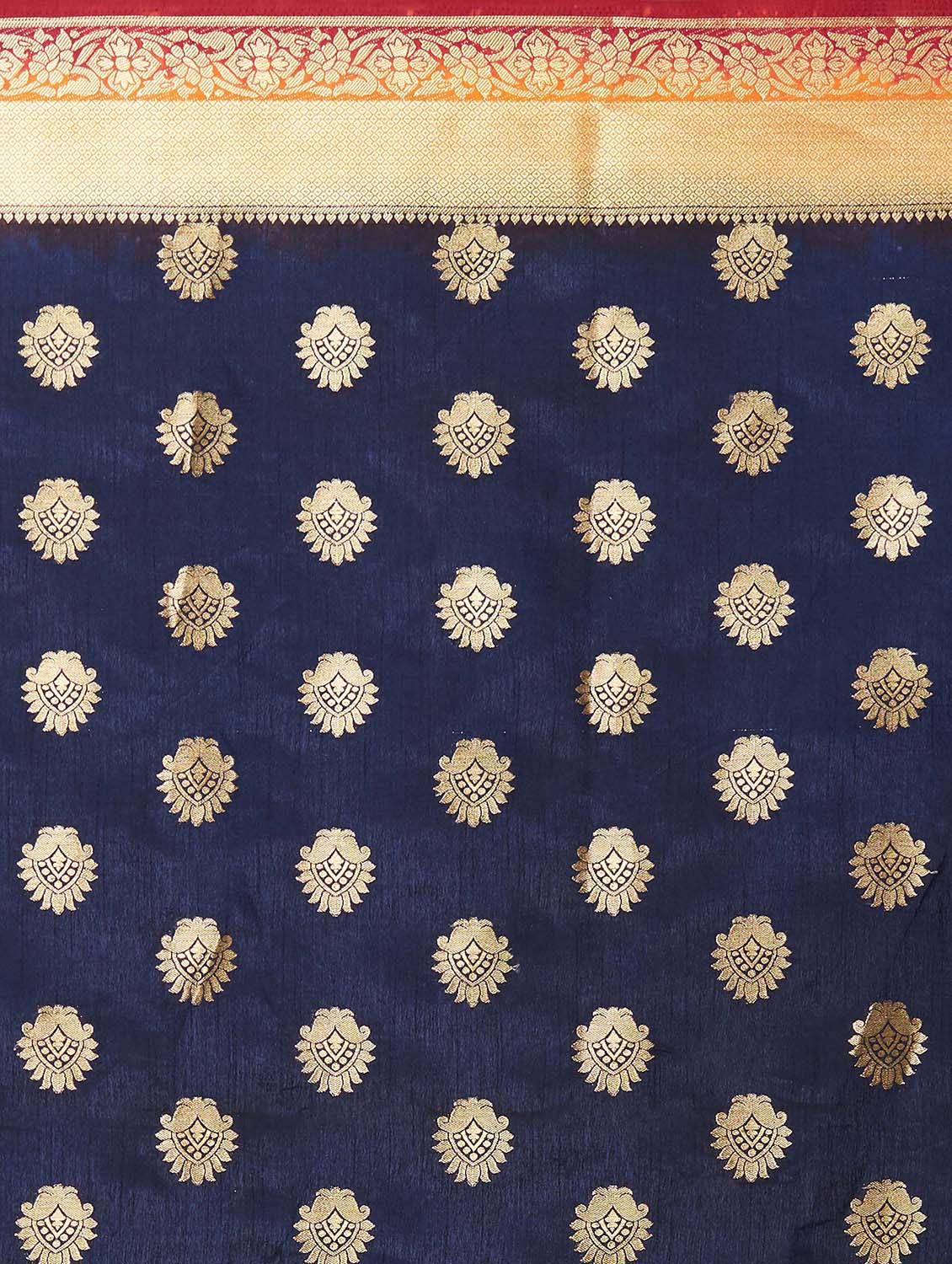 zari motifs banarasi saree with blouse - 15658054 - Standard Image - 3
