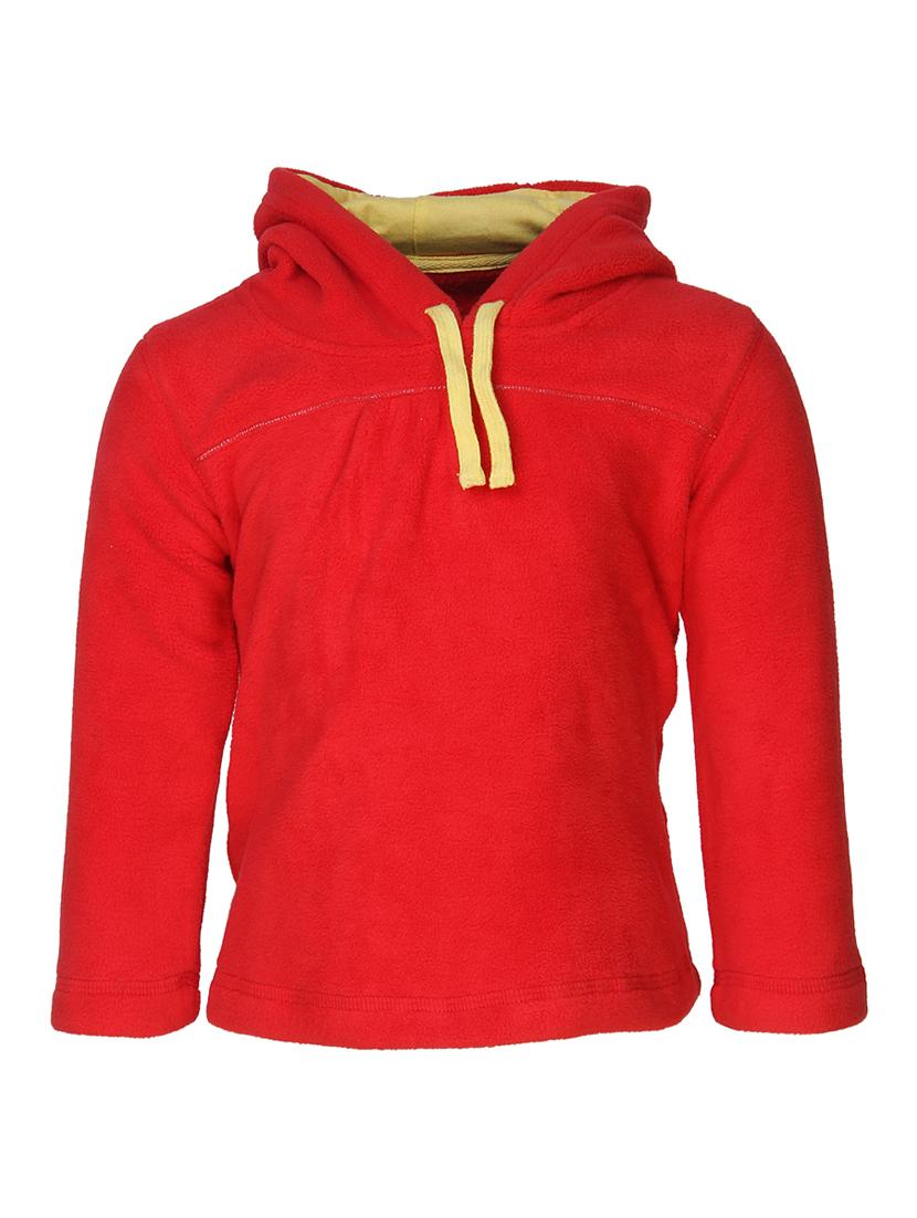 red fleece sweatshirt