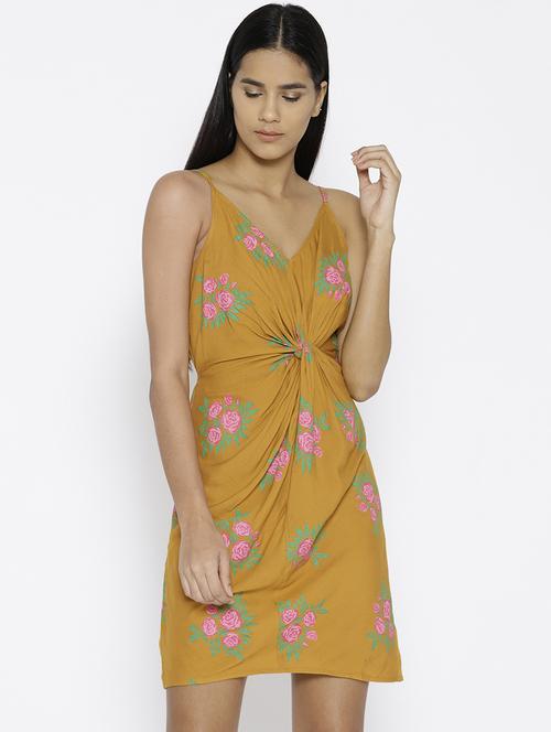 front twist strap printed dress - 15670193 -  Standard Image - 0
