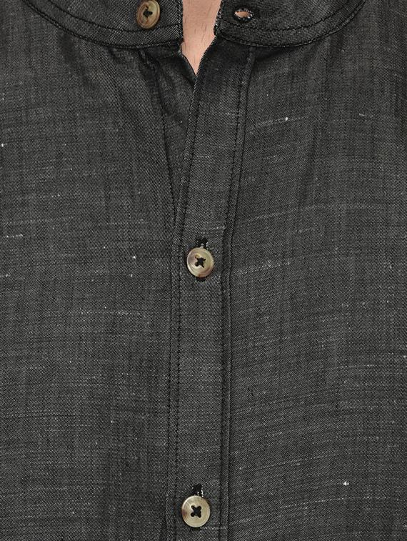 black cotton casual shirt - 15670944 - Standard Image - 3