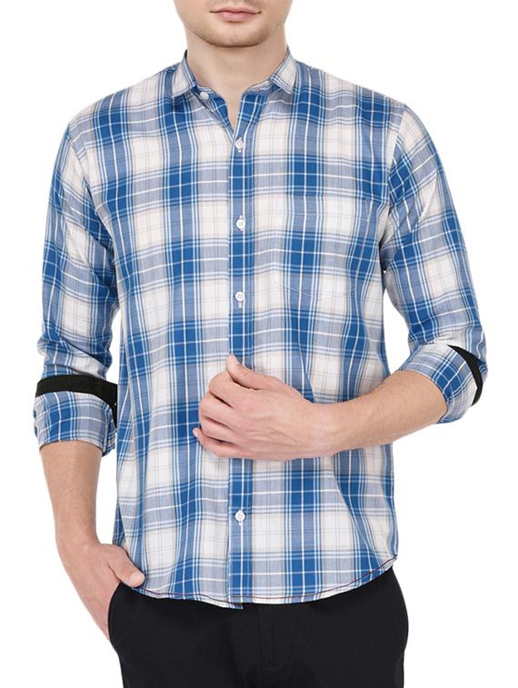 blue cotton casual shirt - 15670952 -  Zoom Image - 0