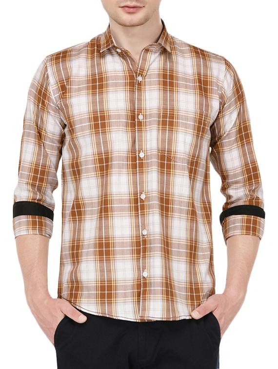 brown cotton casual shirt - 15670953 - Zoom Image - 0
