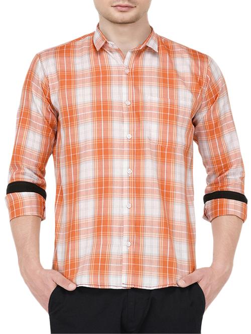 orange cotton casual shirt - 15670954 -  Standard Image - 0