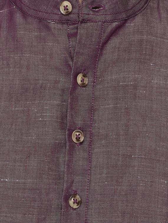 purple solid short kurta - 15670962 - Standard Image - 3