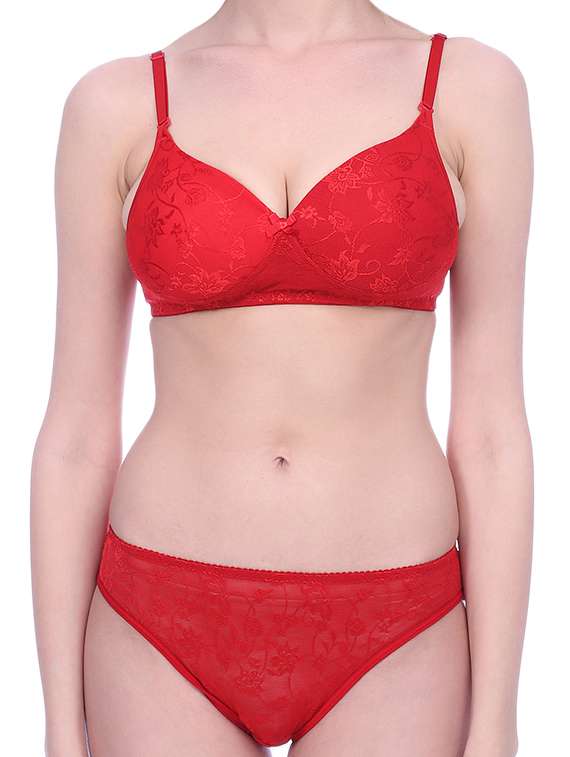 laced detachable bra & panty set - 15671013 - Standard Image - 3