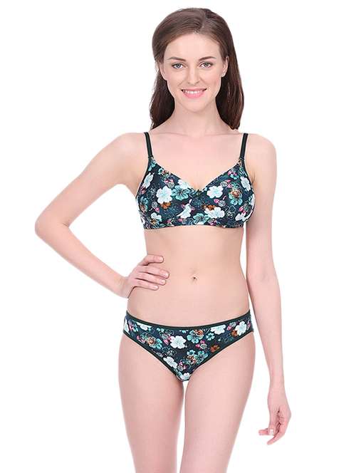 floral detachable bra & panty set - 15671028 - Standard Image - 0