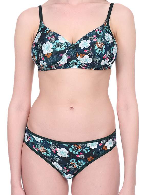 floral detachable bra & panty set - 15671028 - Standard Image - 3