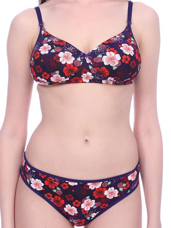 floral detachable bra & panty set - 15671029 - Standard Image - 3