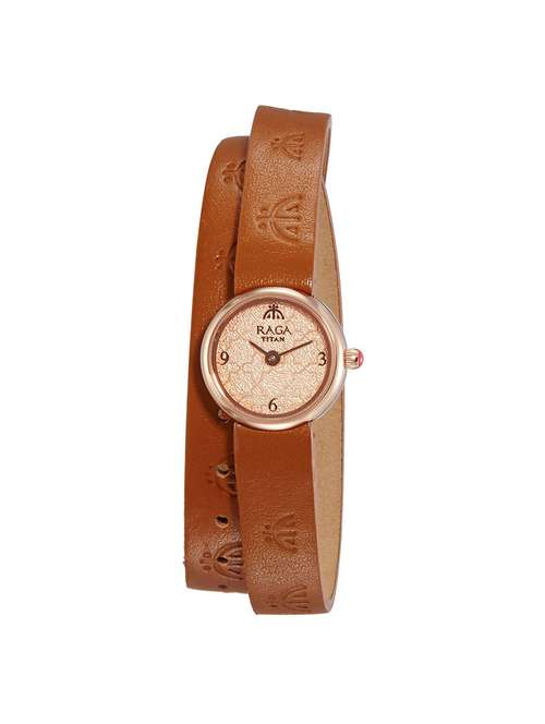 Buy online Titan Masaba Rose Gold Dial Watch-95075wl01 from