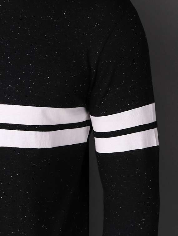 black cotton thumb hole t-shirt - 15676140 - Standard Image - 3