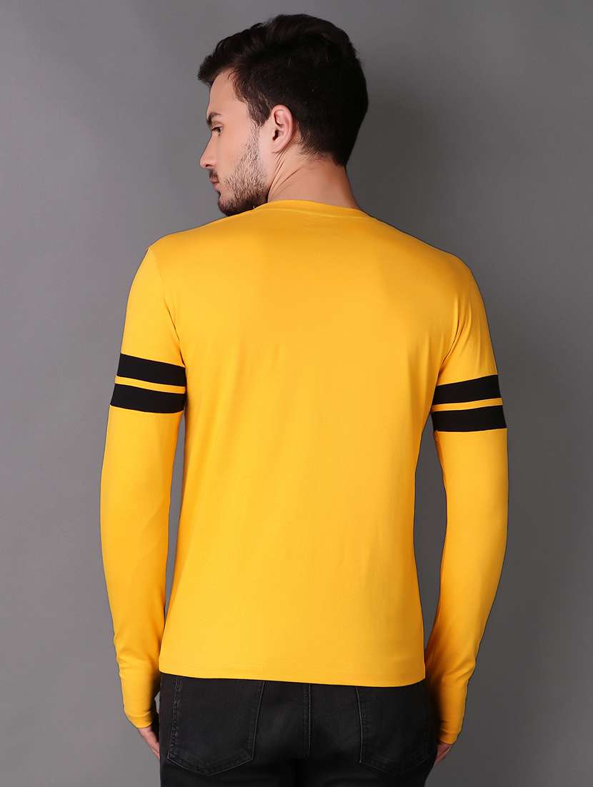 yellow cotton thumb hole t-shirt - 15676146 - Standard Image - 3