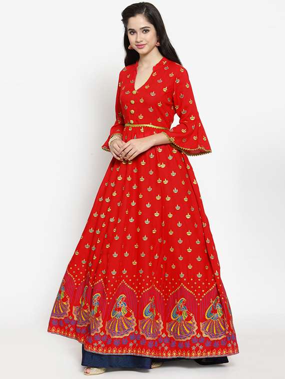 flared gotta work bell sleeves kurta