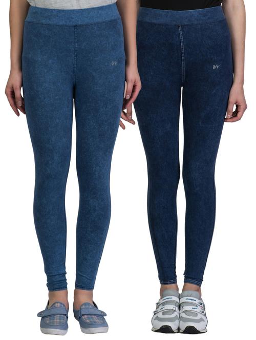set of 2 multi colored cotton jeggings - 15677726 -  Standard Image - 0