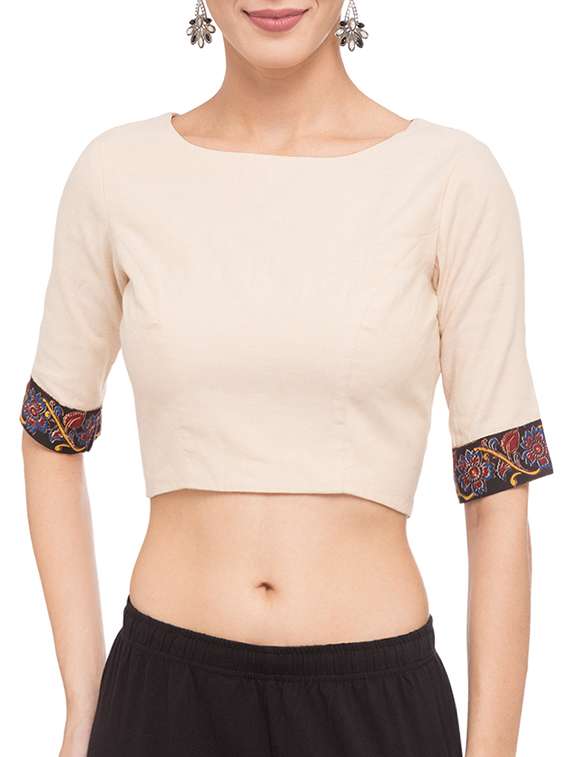 printed backless blouse