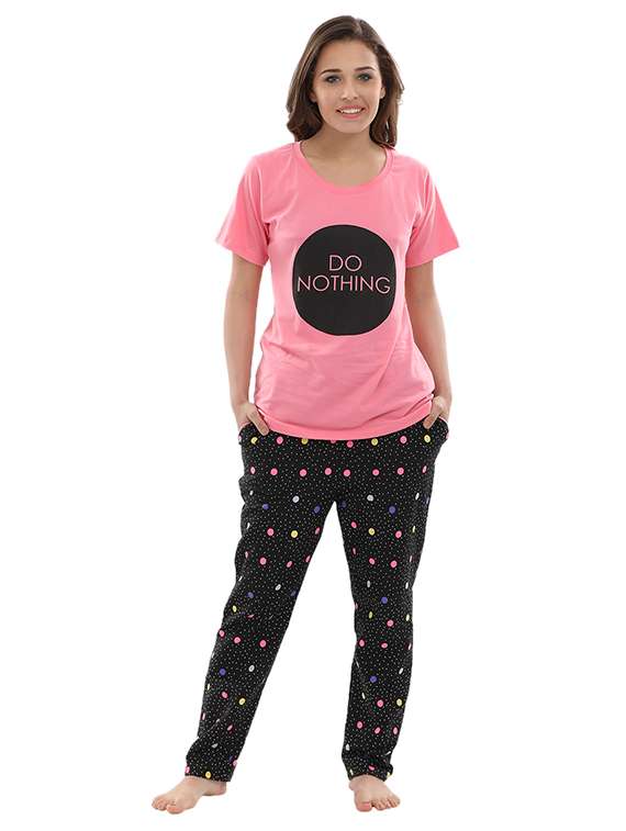 graphic print nightwear pajama set - 15679636 - Zoom Image - 0