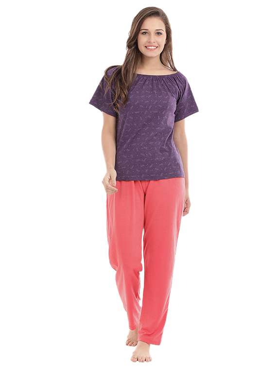 printed nightwear pajama set - 15679643 -  Zoom Image - 0