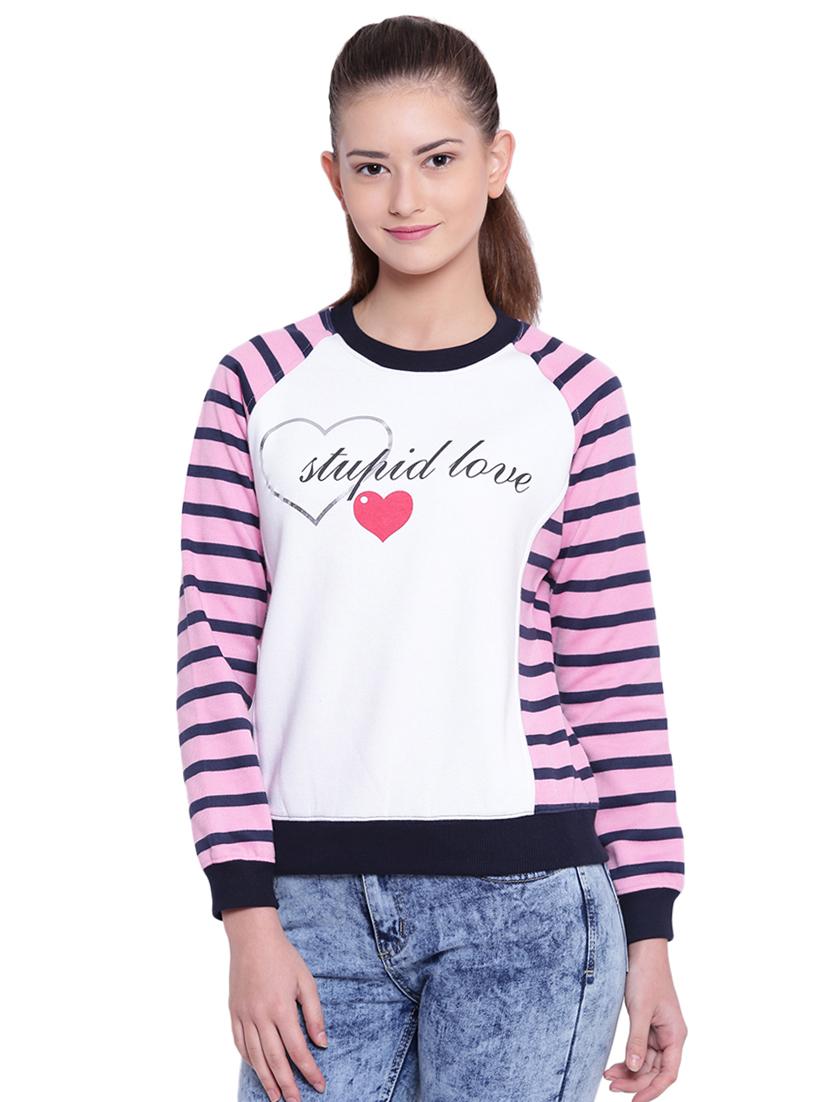 women's color block long sleeve sweatshirt