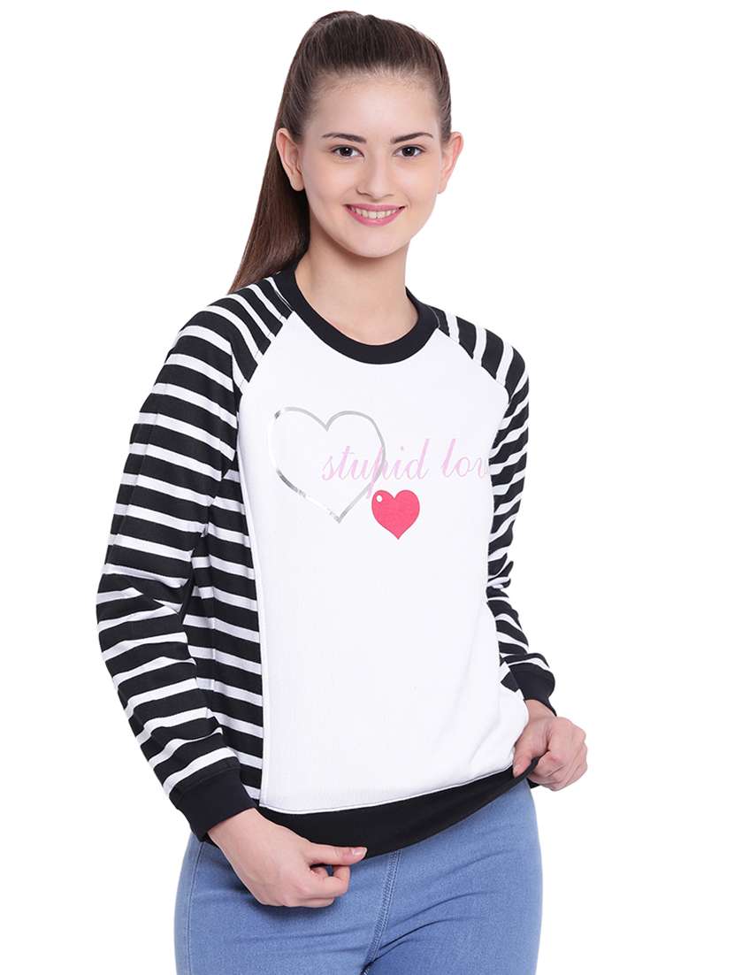 women's striped sweatshirt