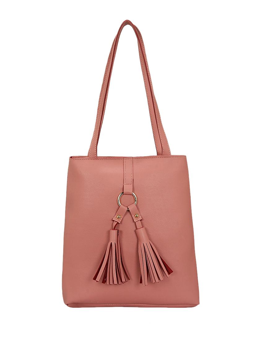 pink leatherette (pu) regular tote - 15681852 - Zoom Image - 0