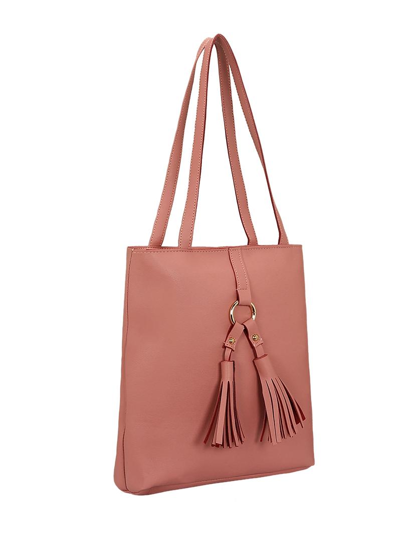 pink leatherette (pu) regular tote - 15681852 - Standard Image - 3