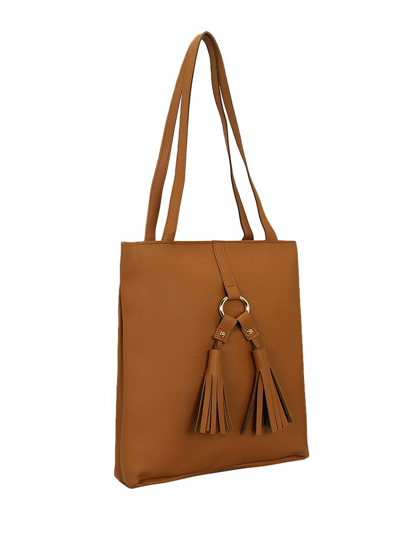 tan leatherette (pu) regular tote - 15681853 - Standard Image - 3