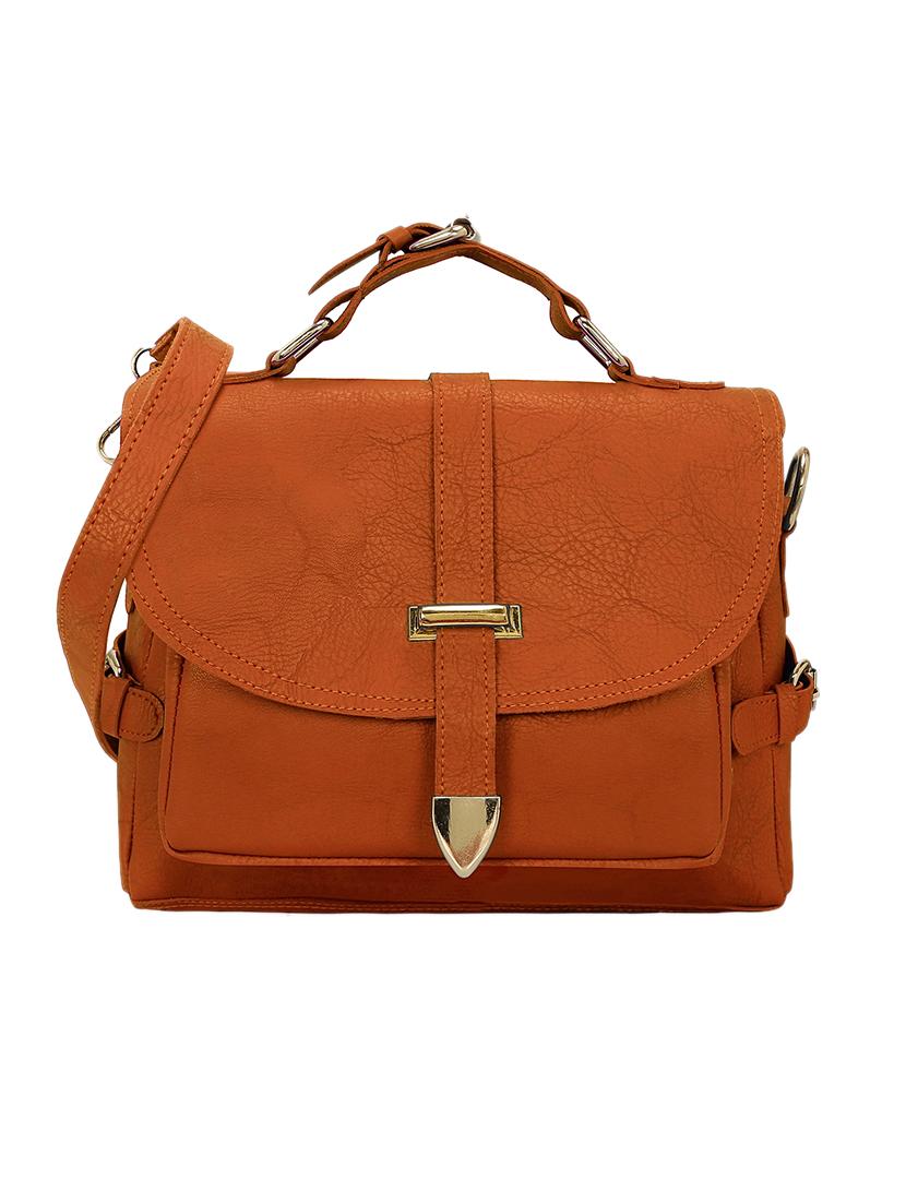 tan leatherette (pu) sling bag - 15681866 -  Zoom Image - 0