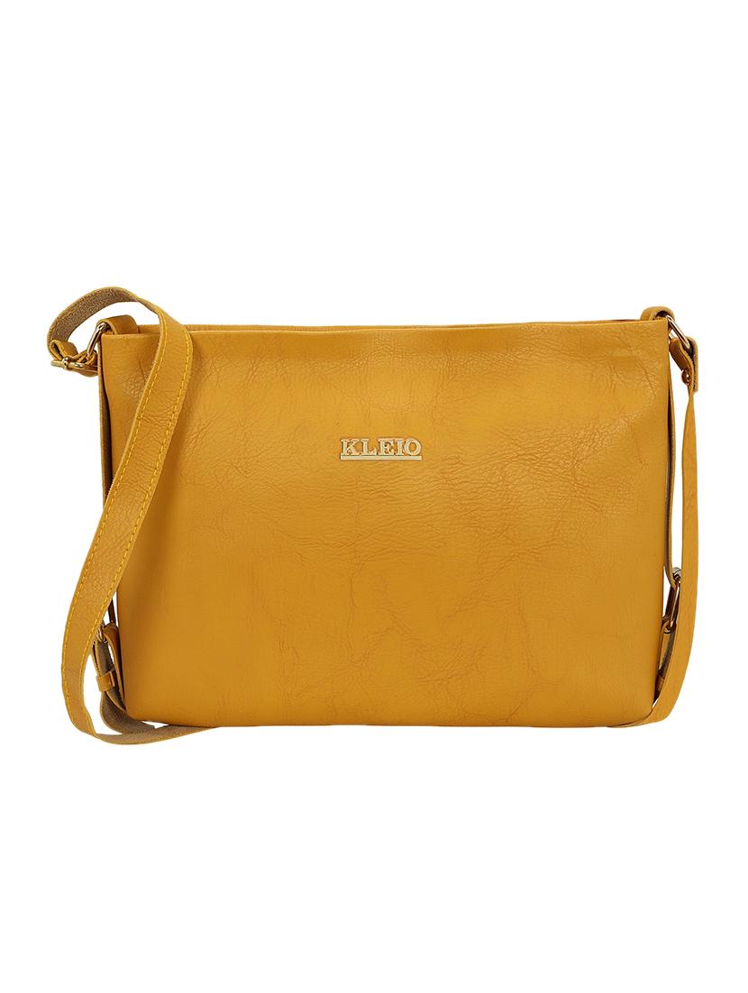 yellow leatherette (pu) sling bag - 15681874 -  Zoom Image - 0