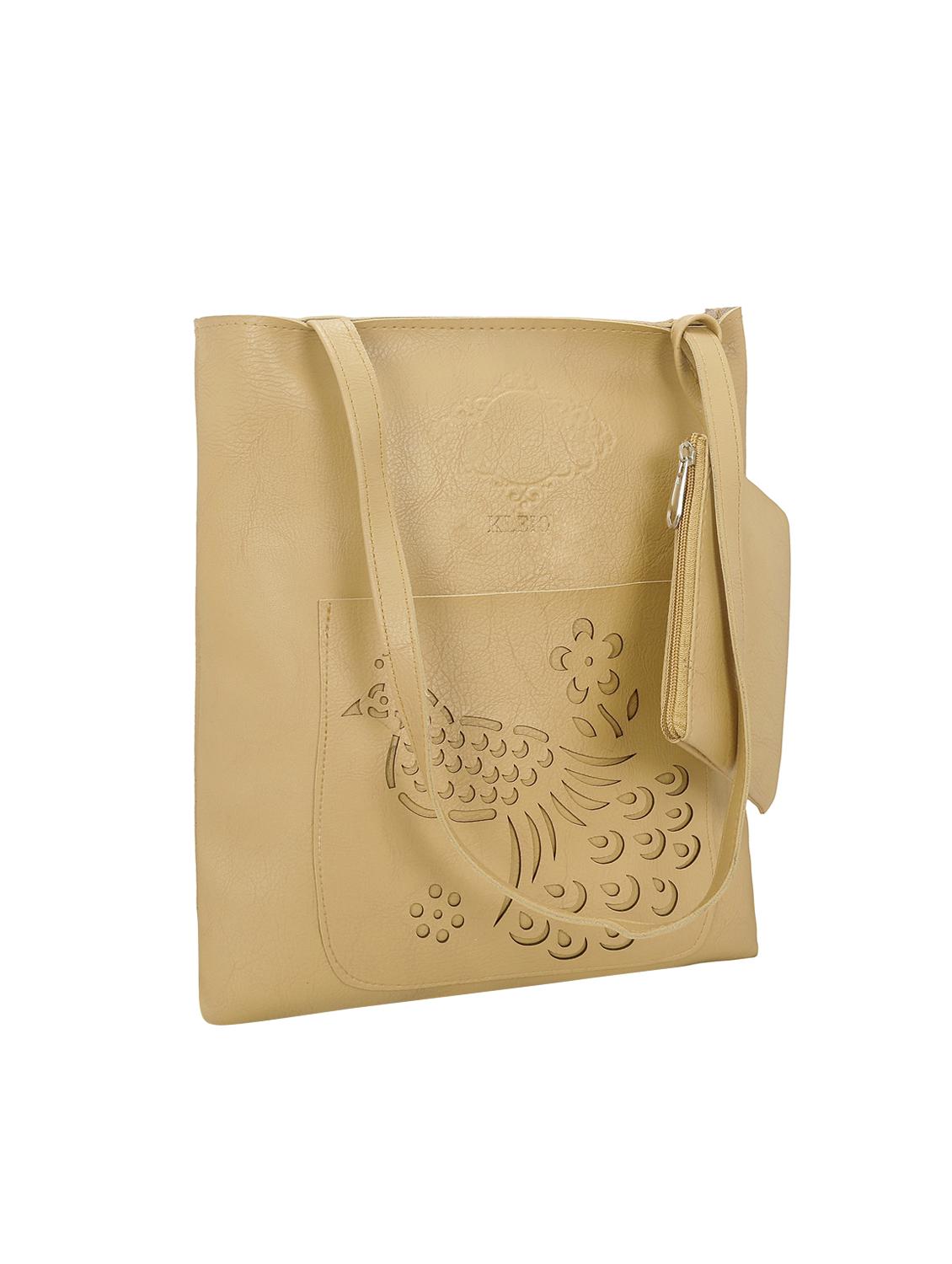 cream leatherette (pu) regular tote - 15681937 - Standard Image - 3