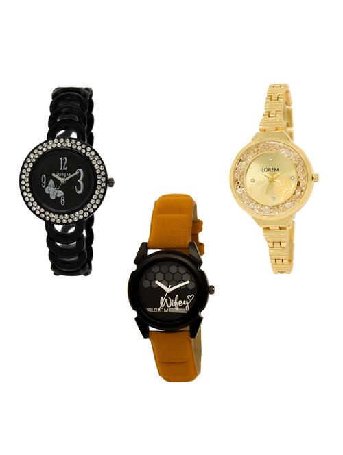 set of 3 round dial analog watch combo -(lk201-224-235) - 15682592 -  Standard Image - 0
