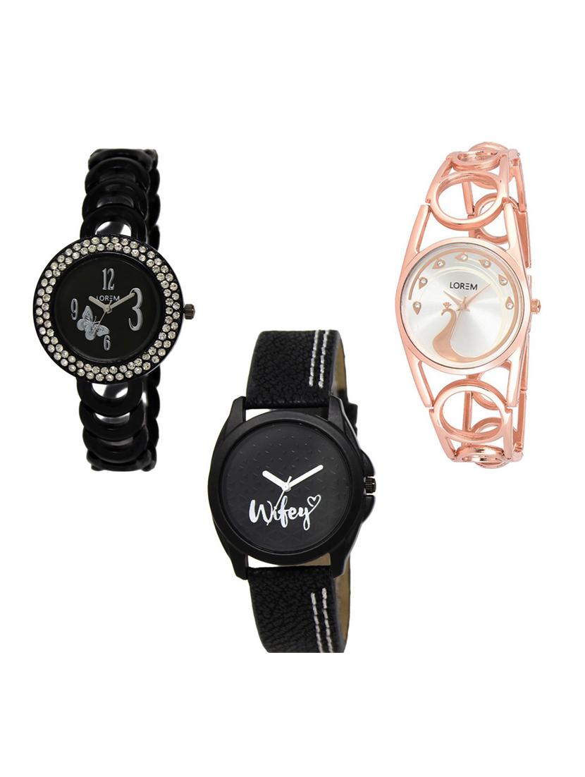 set of 3 round dial analog watch combo -(lk201-232-234) - 15682664 - Zoom Image - 0