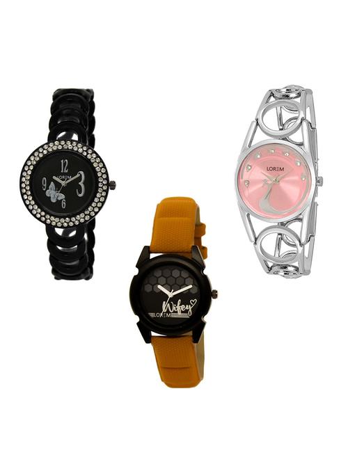 set of 3 round dial analog watch combo -(lk201-233-235) - 15682672 -  Standard Image - 0