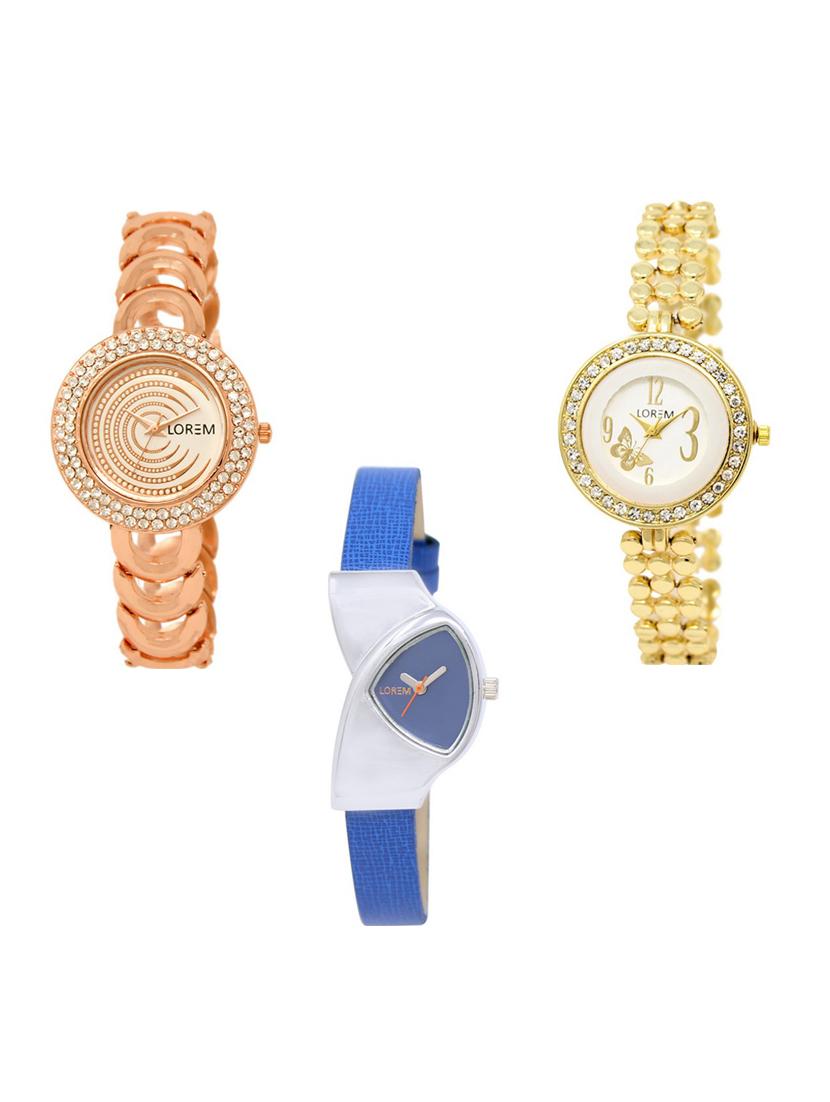 set of 3 round dial analog watch combo -(lk202-203-208) - 15682708 - Zoom Image - 0